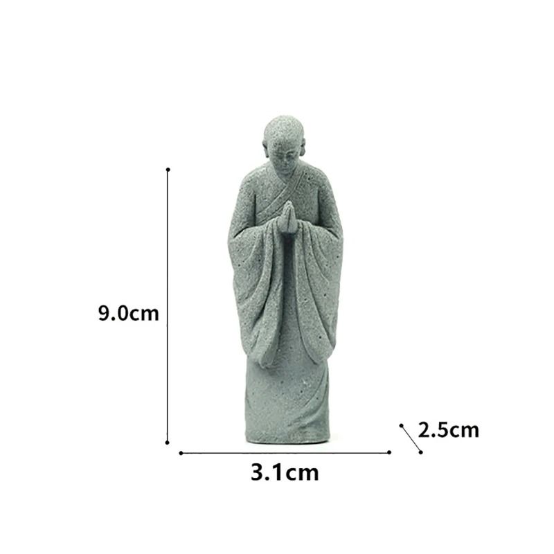 Zen Garden Decor Mini Monk Statue for Aquarium Landscaping and Terrarium Display