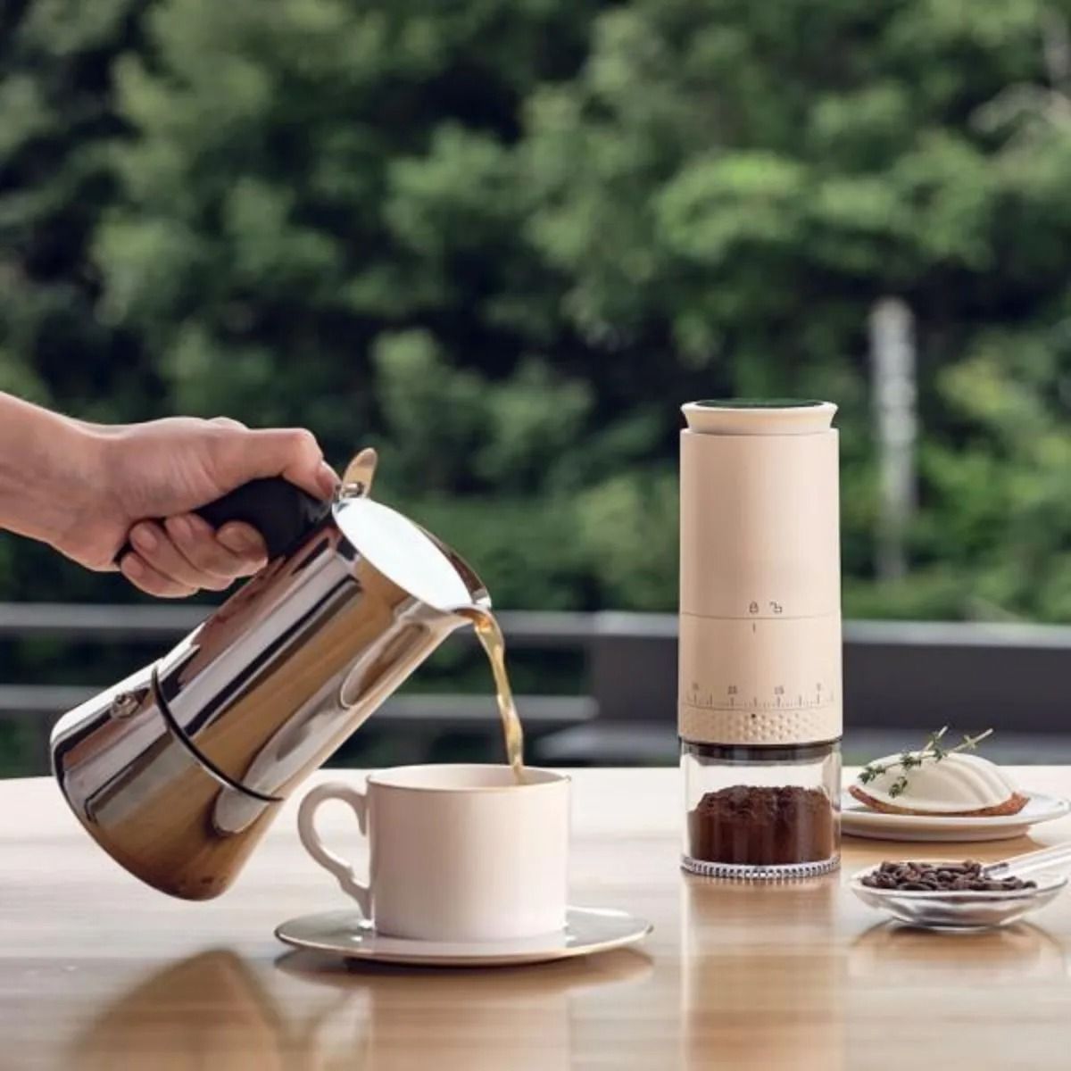 1500mAh Electric Coffee Burr Grinder USB C Adjustable Bean Grinding Machine