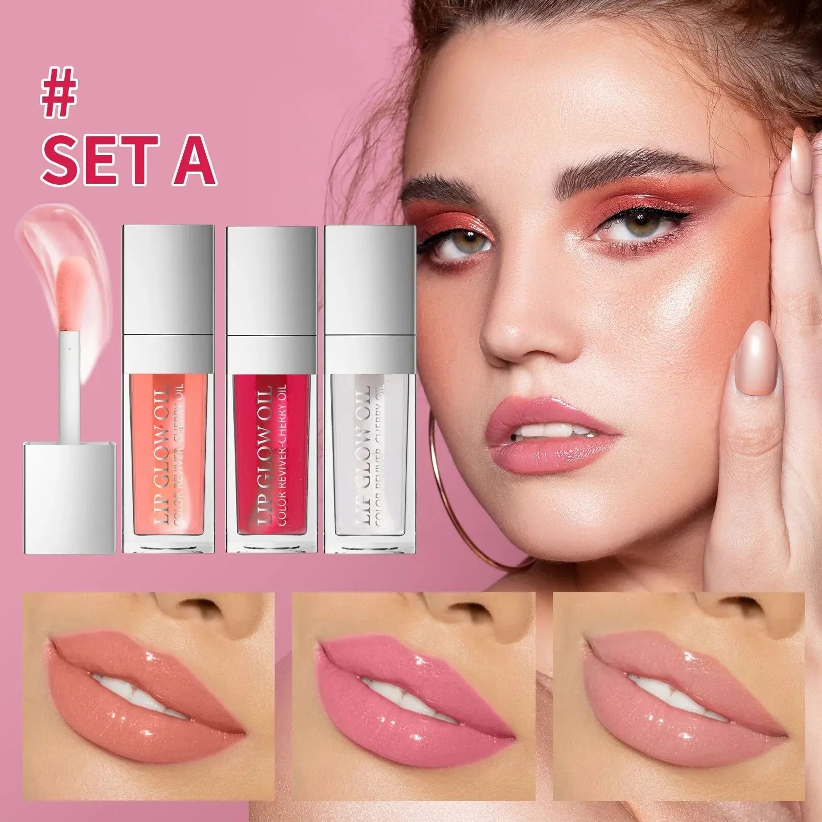 Crystal Jelly Lip Oil Set Moisturizing Plumping Gloss