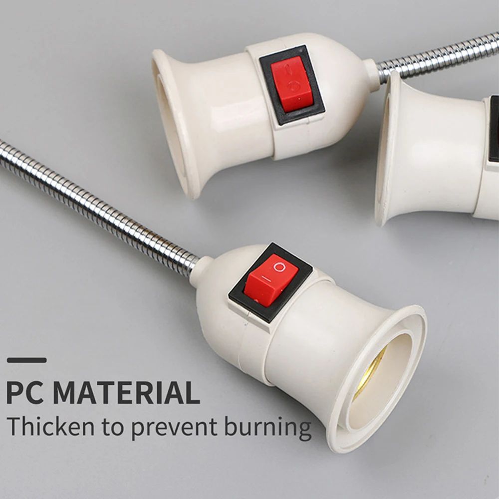 Direct Plug in Rotary Lamp Head Socket Lamp Converter with Switch, LED Table Lamp Base Adapter