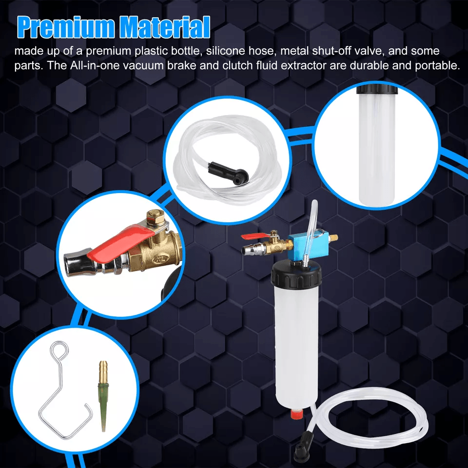 Car Vehicle Vacuum Brake Bleeder Tank Fluid Oil Change Pump Tool Kit, Pneumatic Extractor for Hydraulic Clutch System