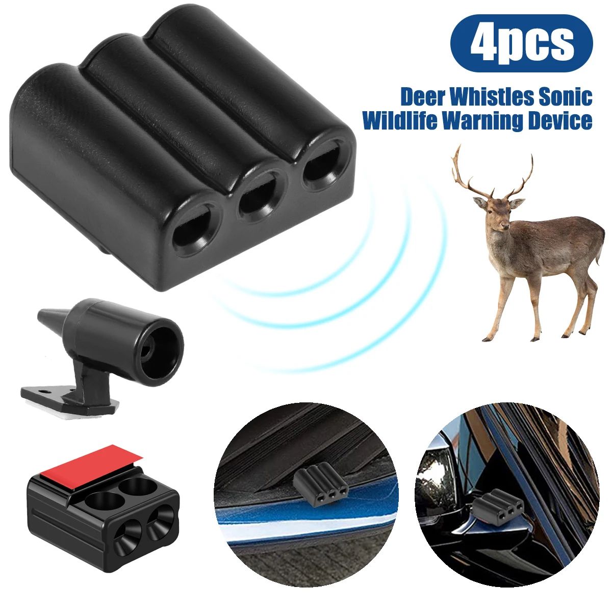 Ultrasonic Deer Warning Whistle for Car Animal Repellent Safety Kit