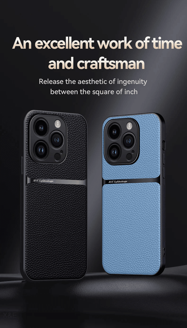 Magnetic Leather Car Mount Case for iPhone Soft Back Protective Cover