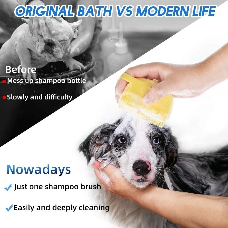 2-in-1 Pet Shampoo Dispenser and Massage Brush