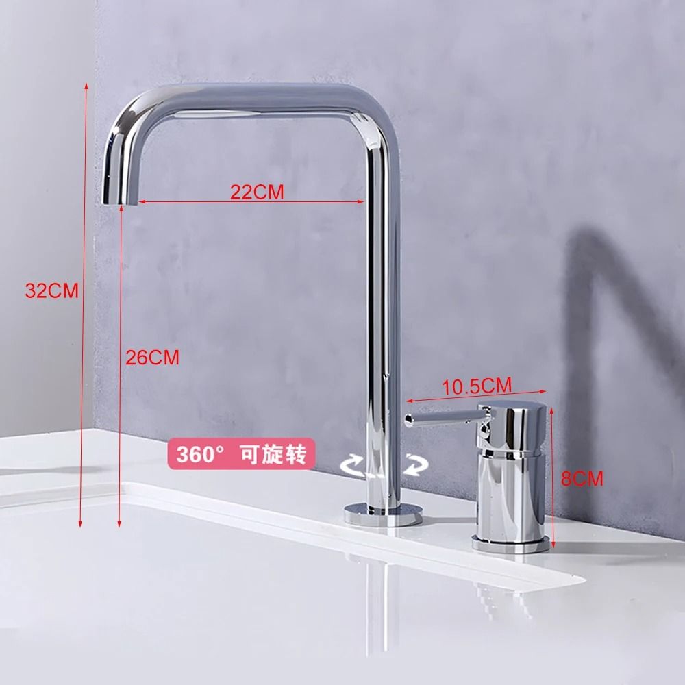 Black Thin Style Bathroom Sink Faucet with Hot and Cold Water Mixer