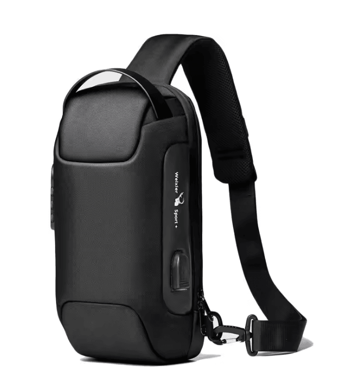 Mens Crossbody Bag with USB Charging Waterproof Anti Theft Shoulder Pack