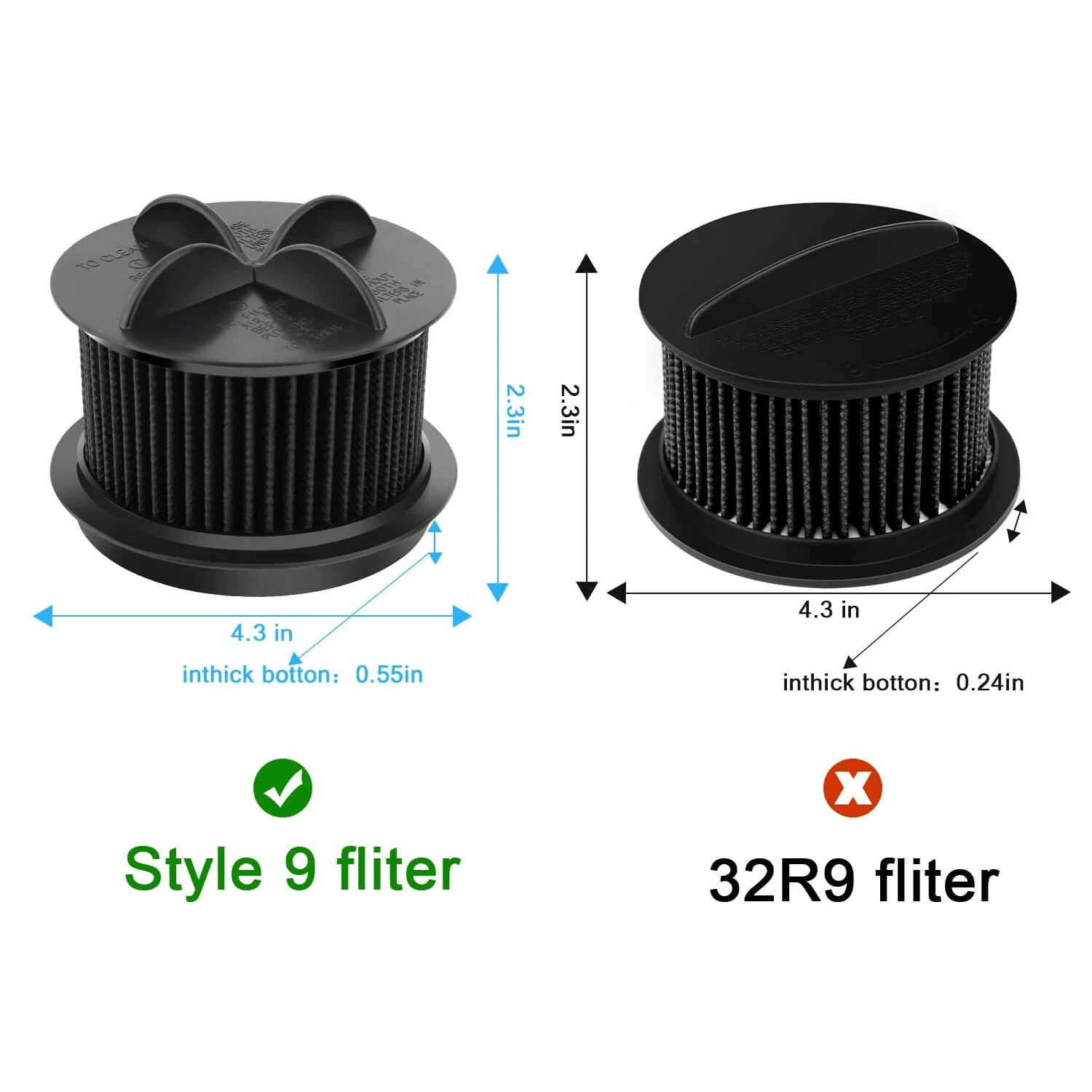 Filter for Bissell Style PowerForce Upright Vacuum, Durable Replacement Filter for Strong Suction