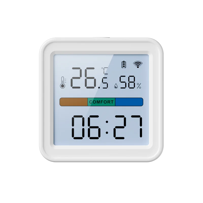 Smart Temperature & Humidity Sensor for Alexa & Google Home with Backlight Display