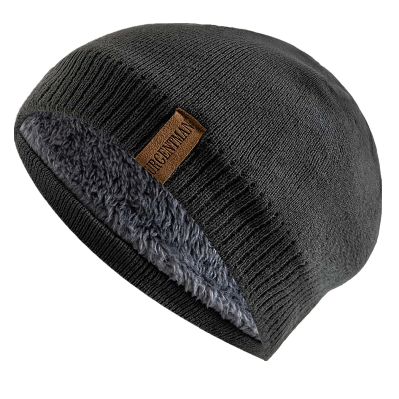 Solid Color Unisex Winter Hats, Knitted Beanie Cap with Fur Lining for Men and Women, Warm Sports Outdoor Hats