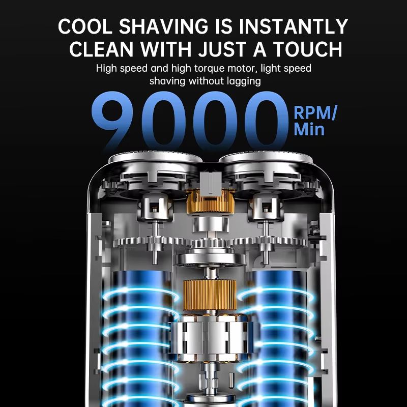 Mini Electric Smart Shaver with Digital Display – Dual Blade Rechargeable Beard Trimmer