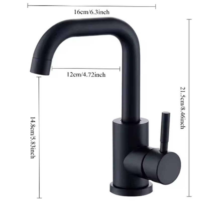 Stainless Steel Bathroom Faucet Swivel Single Lever Sink Mixer Tap