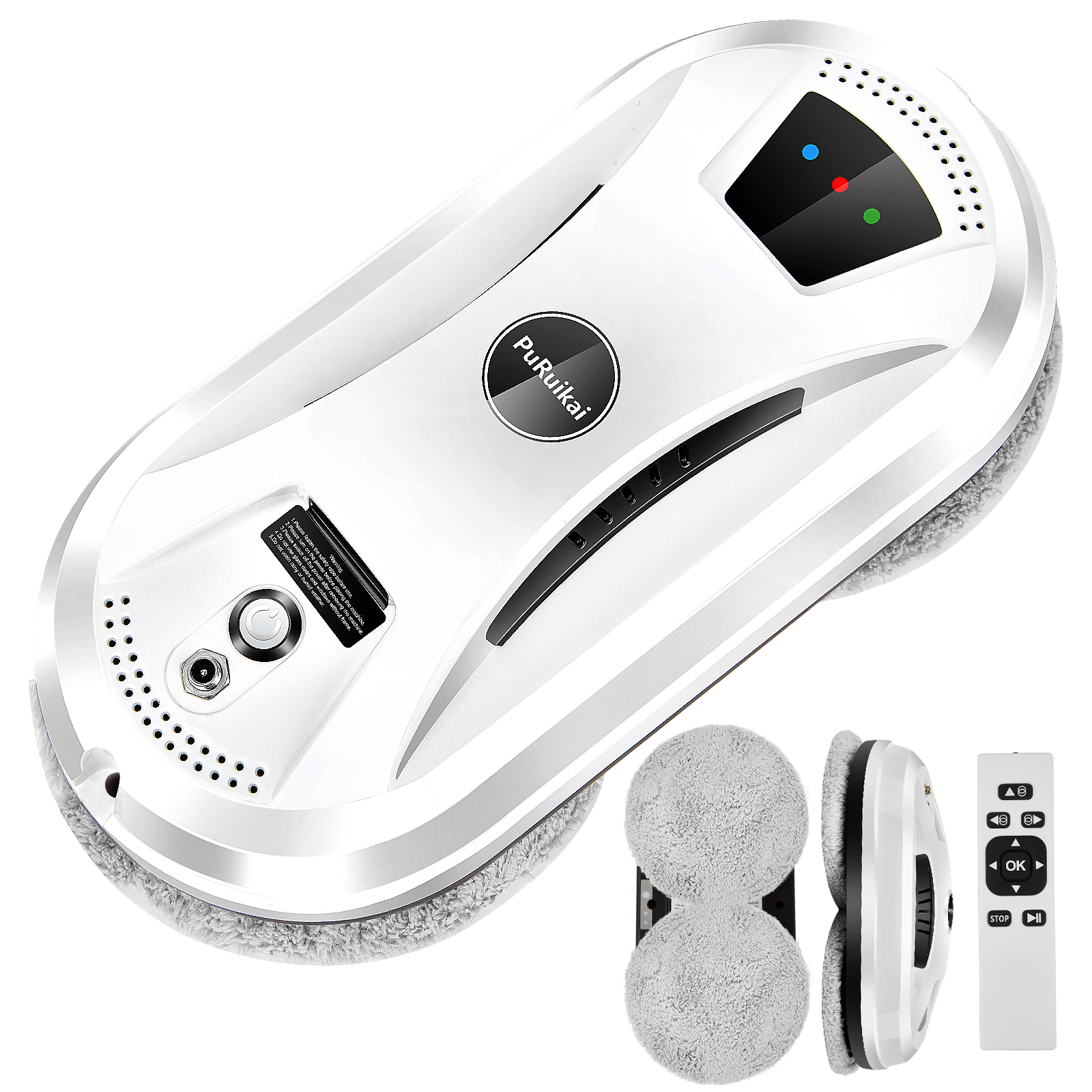 PuRuiKai Ultra Thin Robot Vacuum & Electric Window Cleaning Robot with Remote