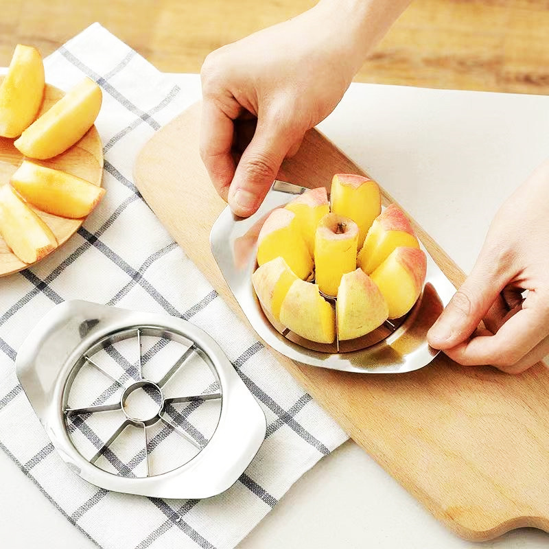 Stainless Steel Apple Slicer Fruit Cutter with Frosted Handle Upgraded Blade Sharp Divider Fruit Cutter Vegetable Core