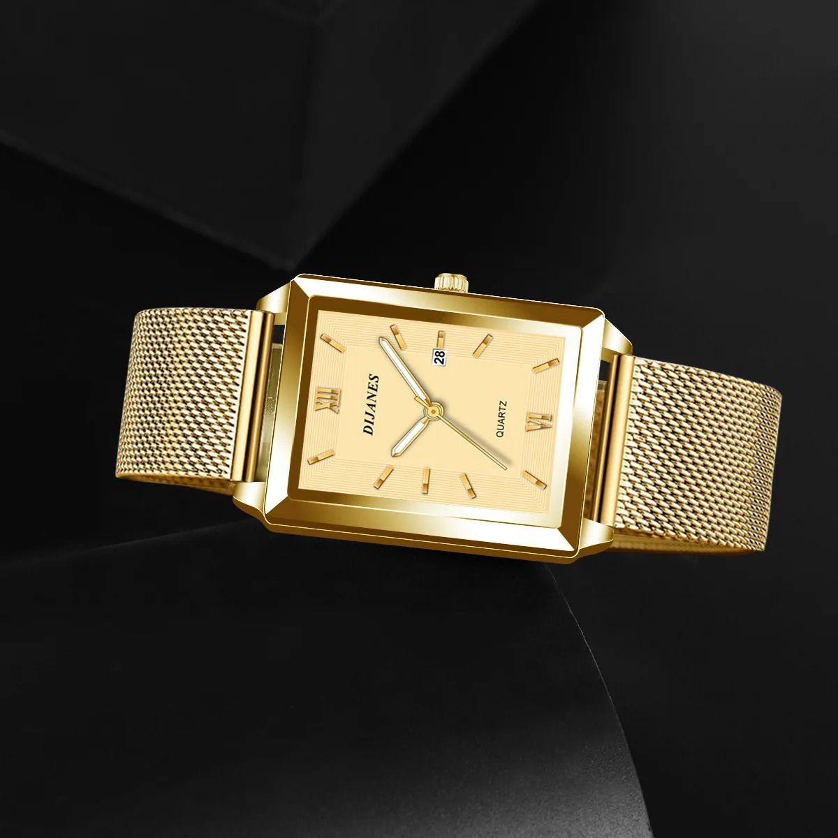 Luxury Fashion Gold Stainless Steel Wristwatch