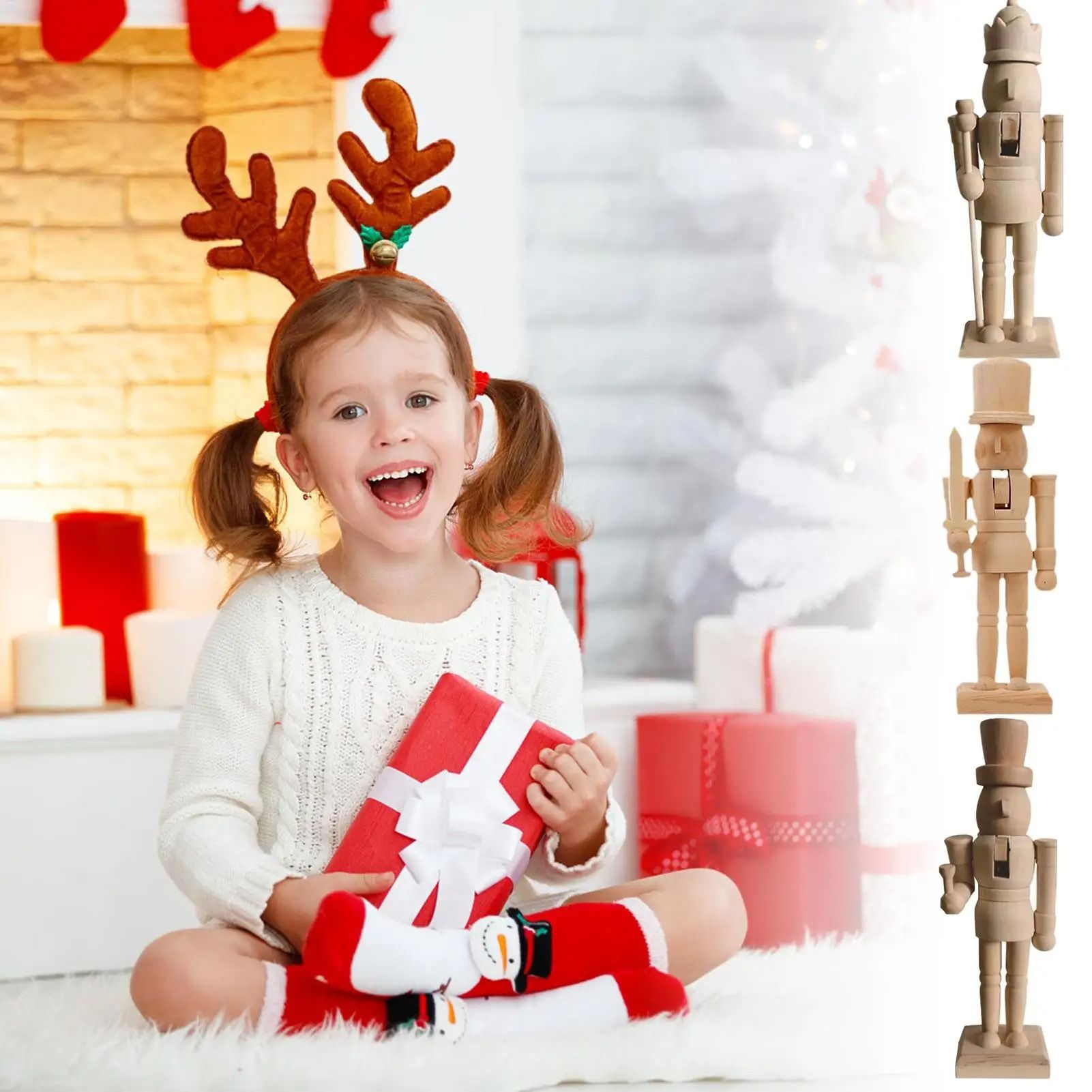 Wooden Paintable Nutcracker Craft Set