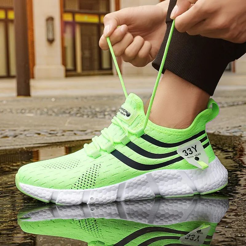 Mens Breathable Mesh Sneakers - Lightweight Walking & Running Shoes with Rubber Grip