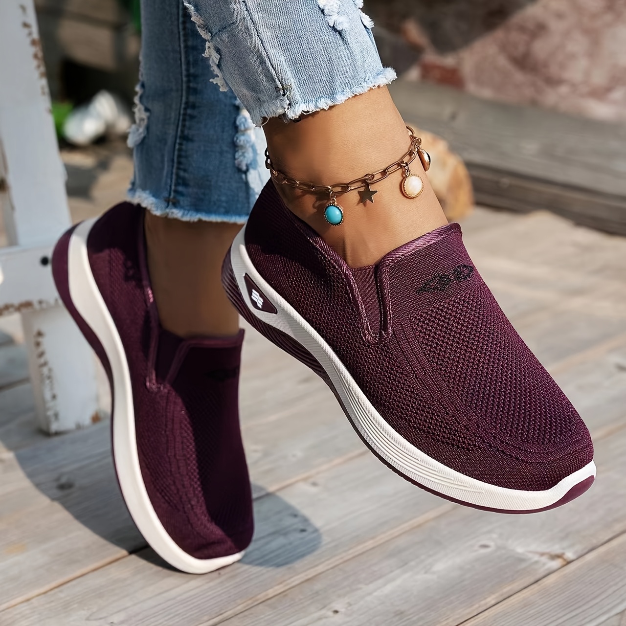 Lightweight Summer Casual Work Shoes for Women Breathable Slip On Comfort Sneakers