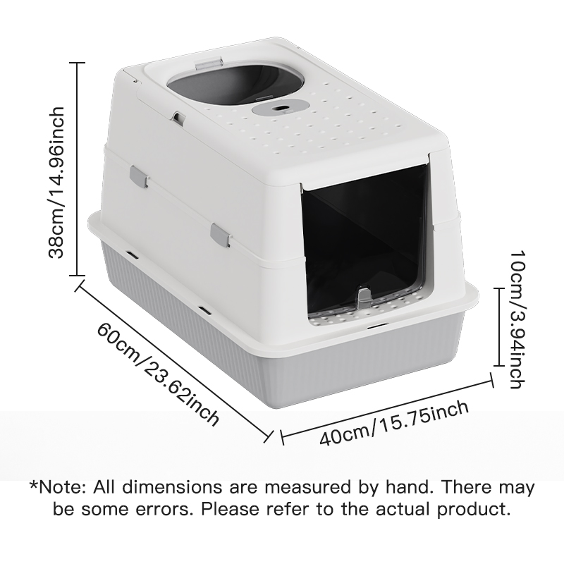 Fully Enclosed Flip-Top Cat Litter Box High-Sided, Splash-Proof & Litter-Tracking Preventive Design