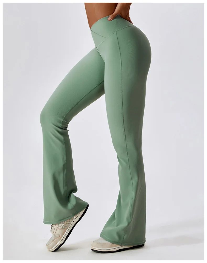 Womens High Waist Flared Yoga Fitness Leggings