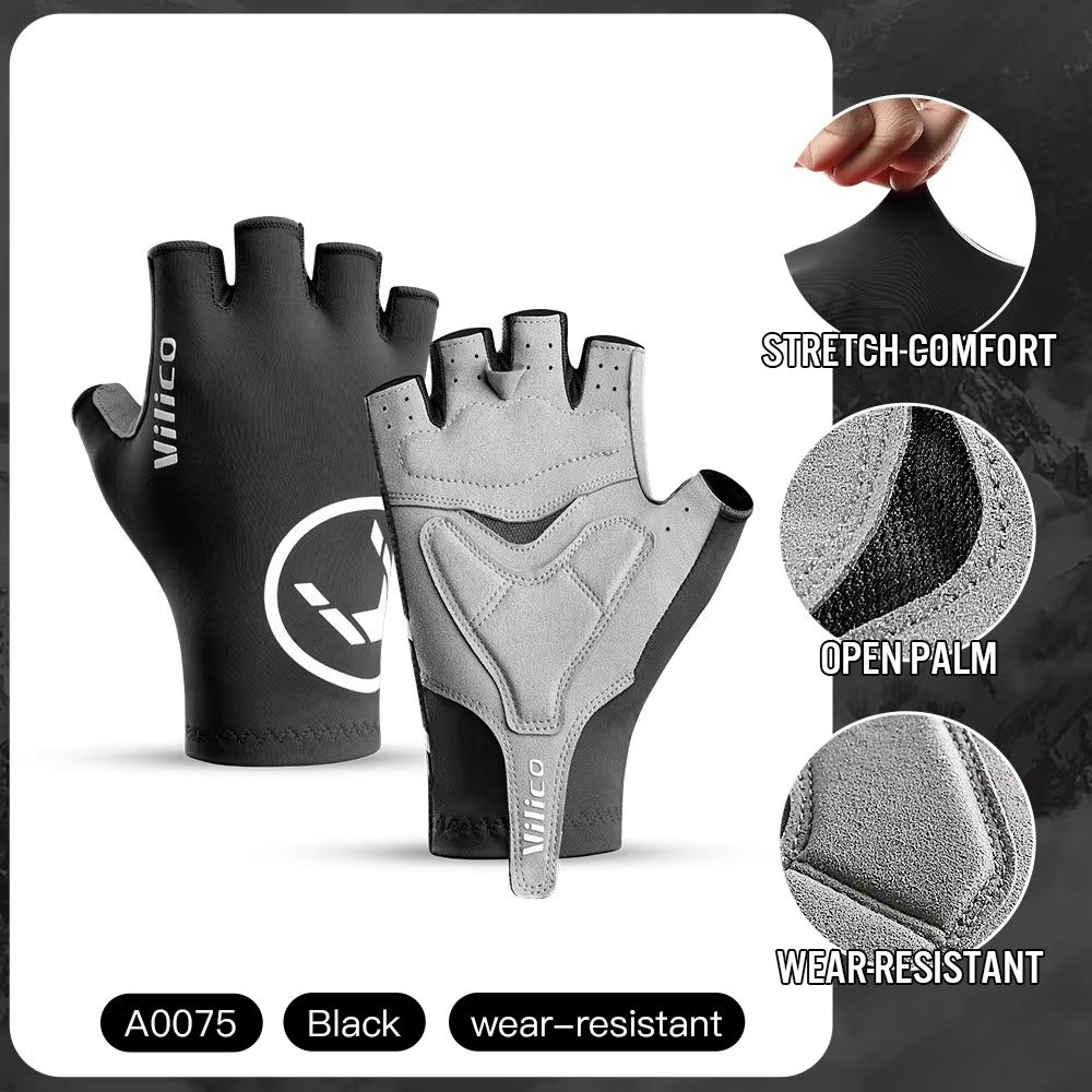 Breaking Wind Half Finger Cycling Gloves Anti-slip Road Bike and MTB Mittens