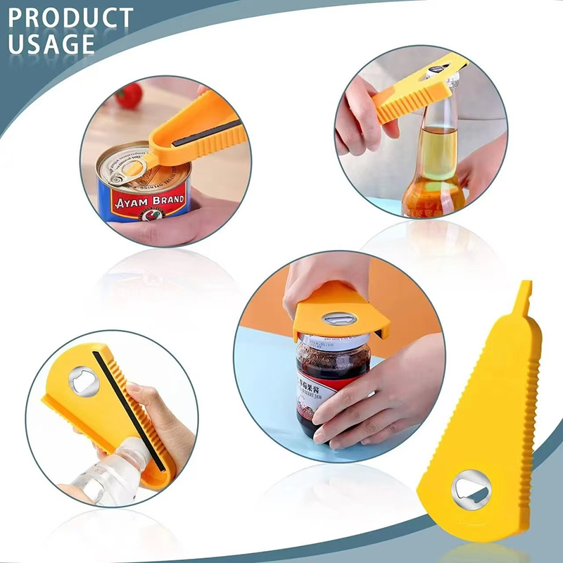Multifunctional Can Opener and Bottle Opener, Jar Opener for Beer, Coke, Jam, Beverage - Comfortable Grip