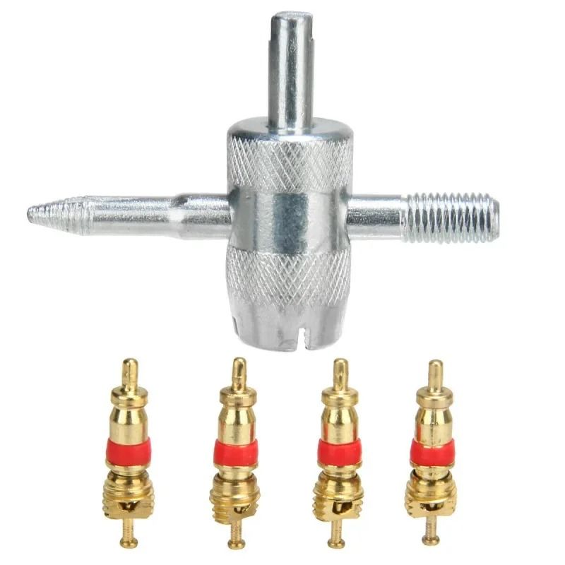 4 in 1 Tire Valve Repair Tool Kit with Valve Core Remover and Stem Puller