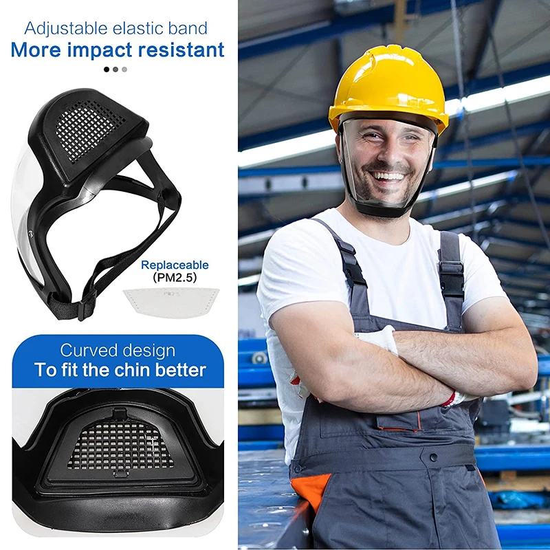 Home Kitchen Splash Protection Mask Anti Fog, Reusable Full Face Shield Windproof With Filter