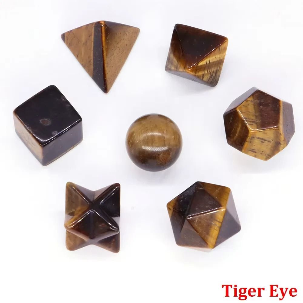 Platonic Solid Crystal Set Sacred Geometry Chakra Healing Reiki Stones