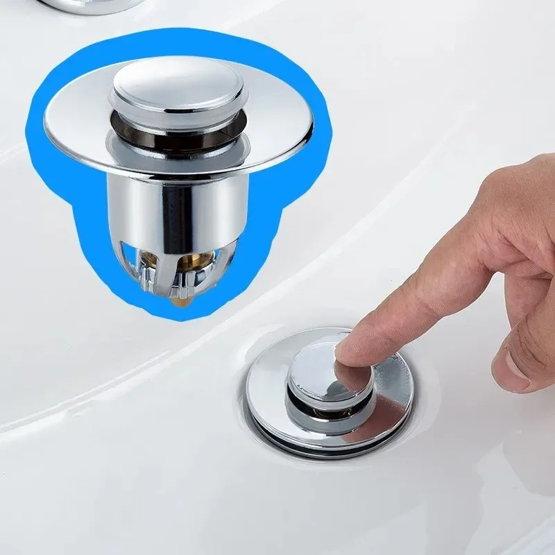 Universal Push Pop Sink Stopper with sink drain filter Anti Clog Bounce Core