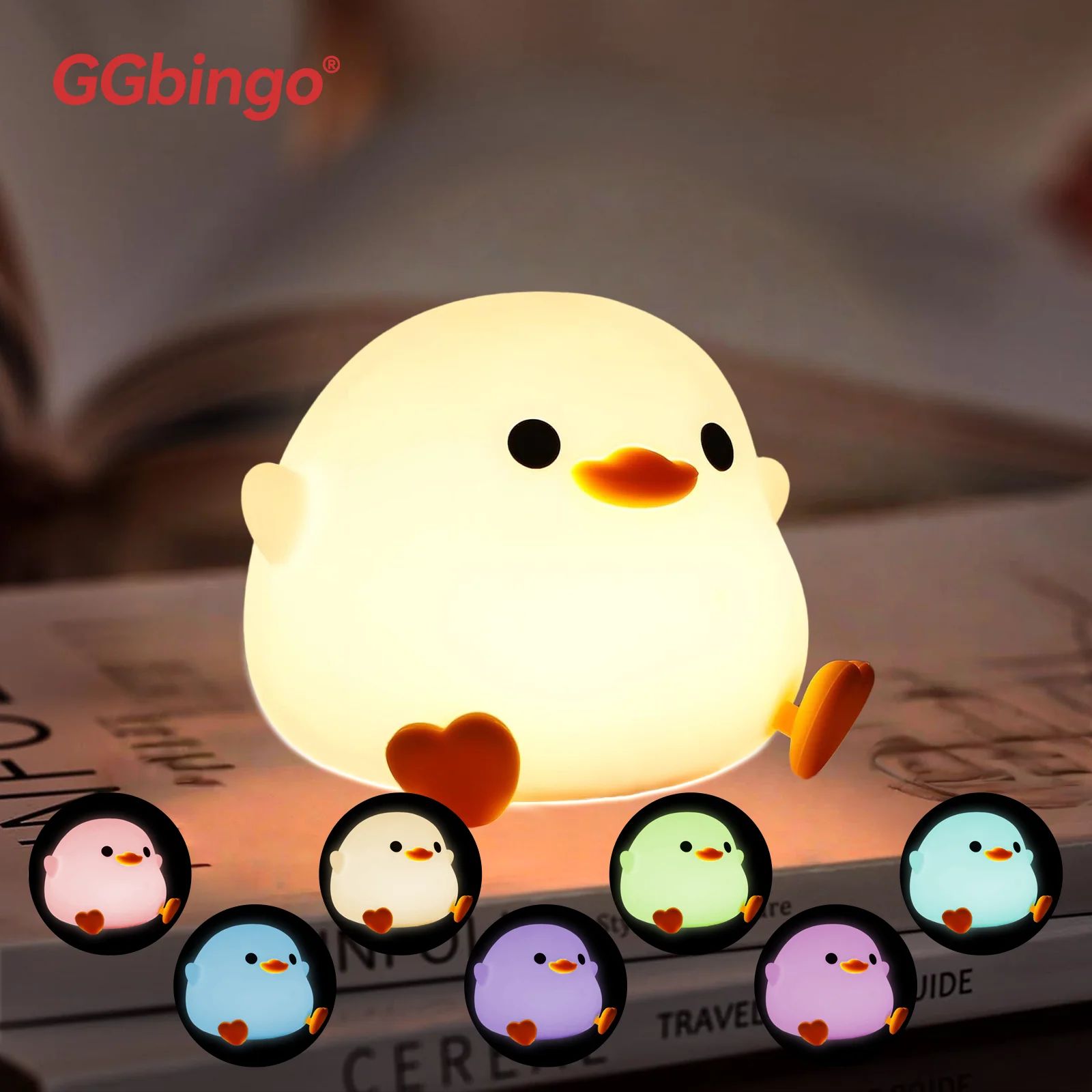 Cute Pear Duck Night Light Touch Control Silicone Lamp