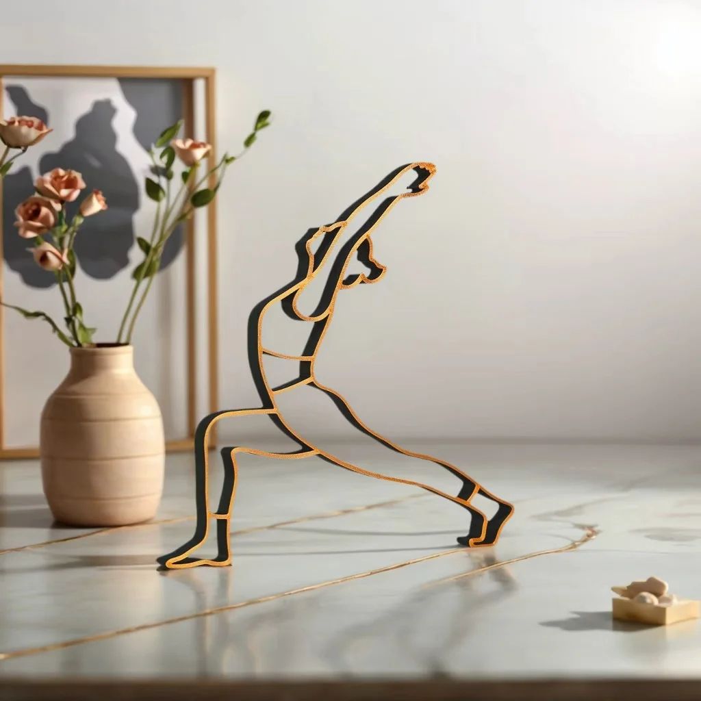 Modern Zen Yoga Sculpture Decor – Minimalist Meditation Figurine for Calm Living Spaces