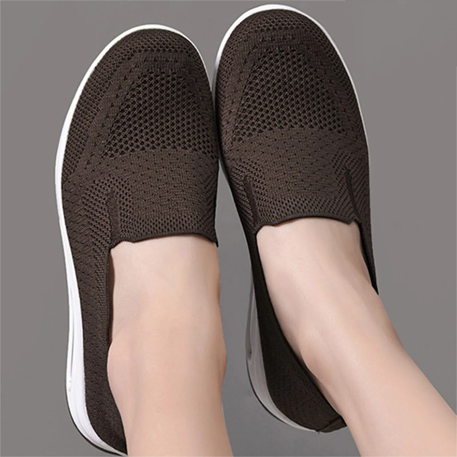 Women Slip On Mesh Walking Sneakers Lightweight Casual Jogging Shoes
