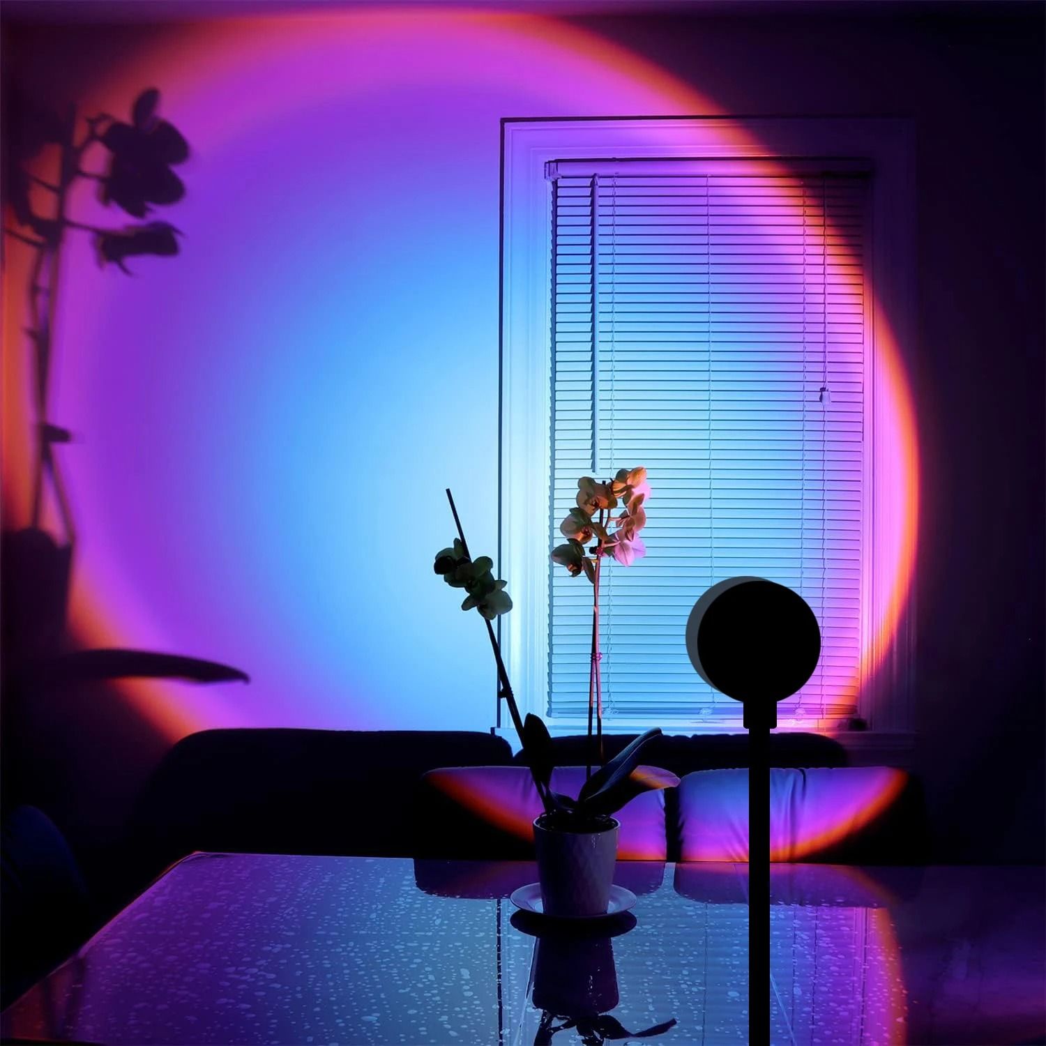 Rainbow Sunset Projection Lamp – Multi-Angle Rotatable USB Atmosphere Light