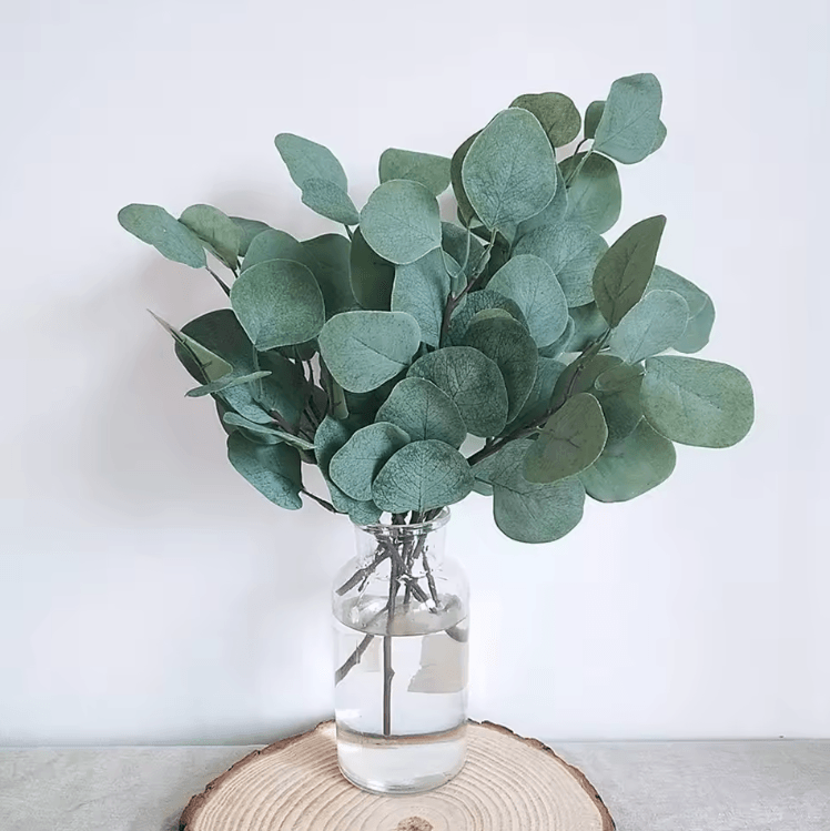 10PCS Silk Eucalyptus Leaves Stems – Artificial Greenery for DIY Decor & Floral Arrangements