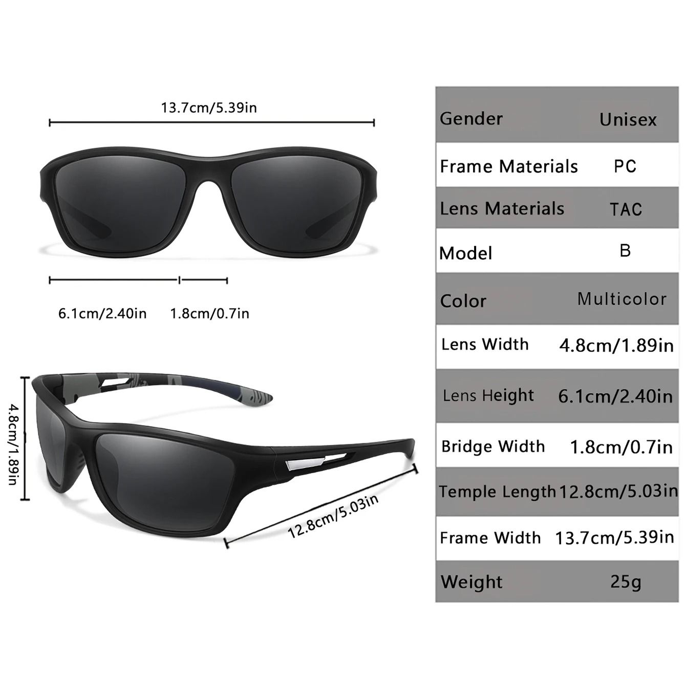 Polarized Cycling Sports Sunglasses UV400 Anti-Glare TAC Lens Outdoor Eyewear for Men and Women