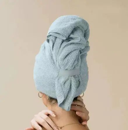 Large Microfiber Hair Towel Wrap – Ultra Soft Quick-Dry Anti-Frizz Hair Turban with Elastic Loop
