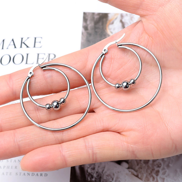 Single Piercing Double Hoop Earrings