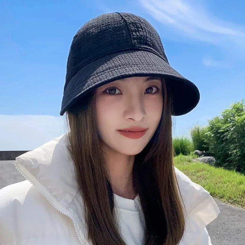 Summer Outdoor Women Foldable Sunhat, UV Protection, Adjustable Beach Fisherman Hat, Wide Brim Bucket Cap