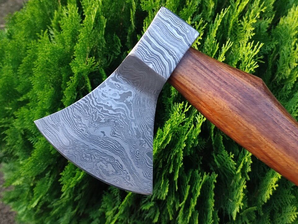 Hand-Forged Damascus Steel Tomahawk Axe | 17