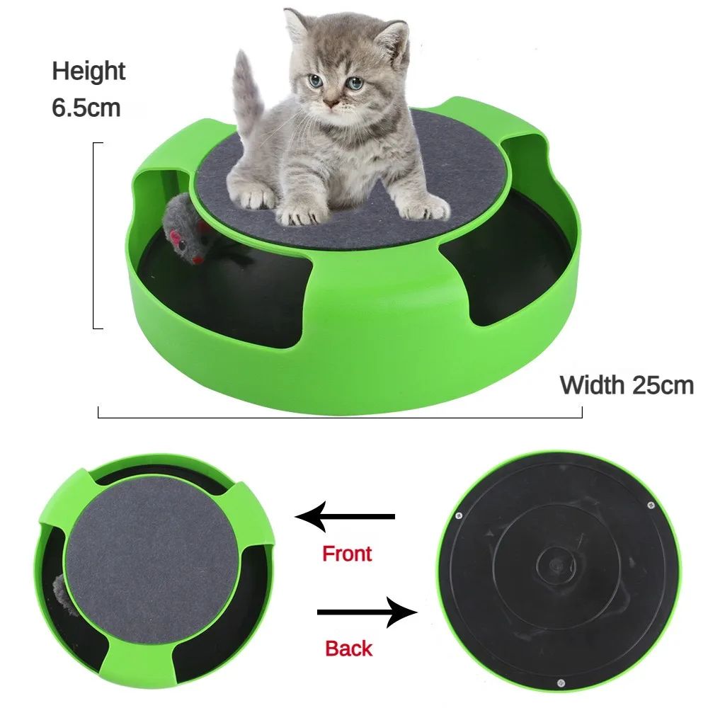 Interactive Cat Turntable Roller Toy with Scratcher and Track Ball