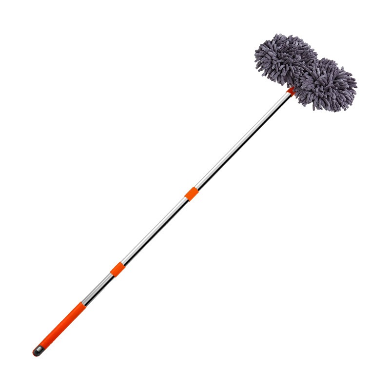Telescopic Car Cleaning Mop, Chenille Brush Washer Mop, Double Brush Head Roof Window Cleaner