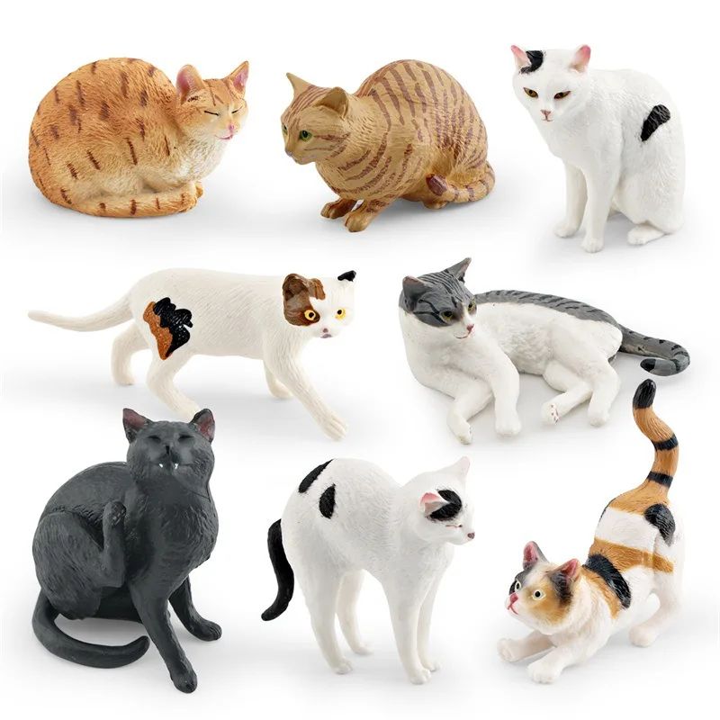 Lifelike Orange Cat Figurine – Realistic Mini Cat Ornament for Desk Decor