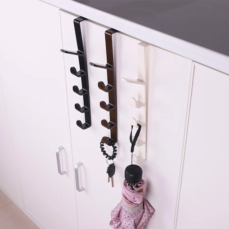 Plastic Bedroom Door Hanger Rack: Over-the-Door Storage Hooks for Clothes, Purses, and Bags