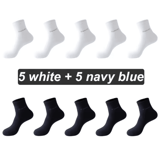 Mens Bamboo Fiber Socks 10 Pair Breathable Antibacterial Casual and Business Set EU 38 46