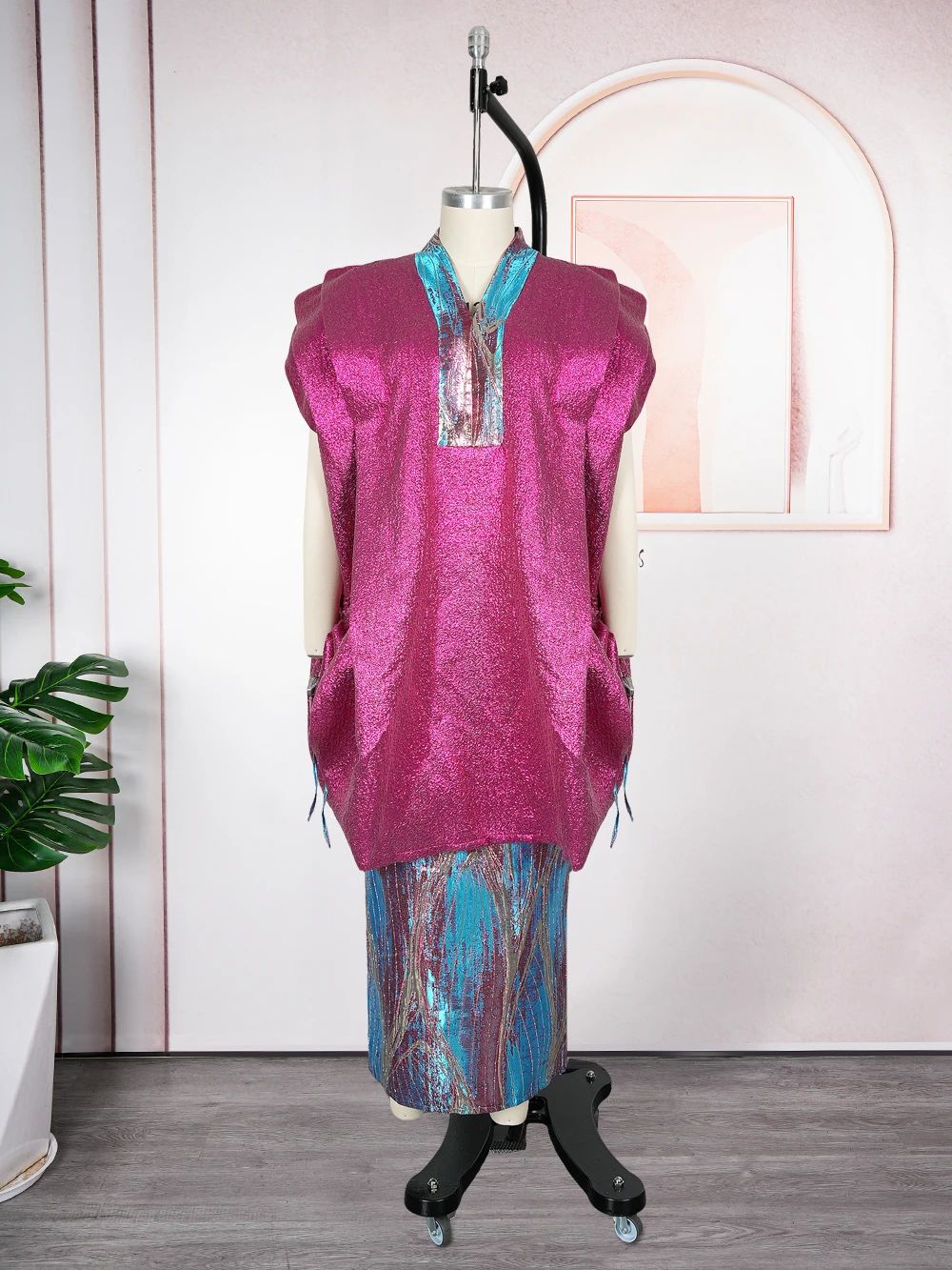 Fashion Women's 2-Piece African Dashiki Ankara Set – Plus Size Top & Skirt Wedding Party Outfit