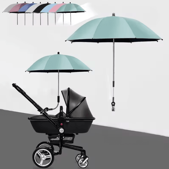 SunGuard Universal Baby Stroller Umbrella with Clamp & UV Protection
