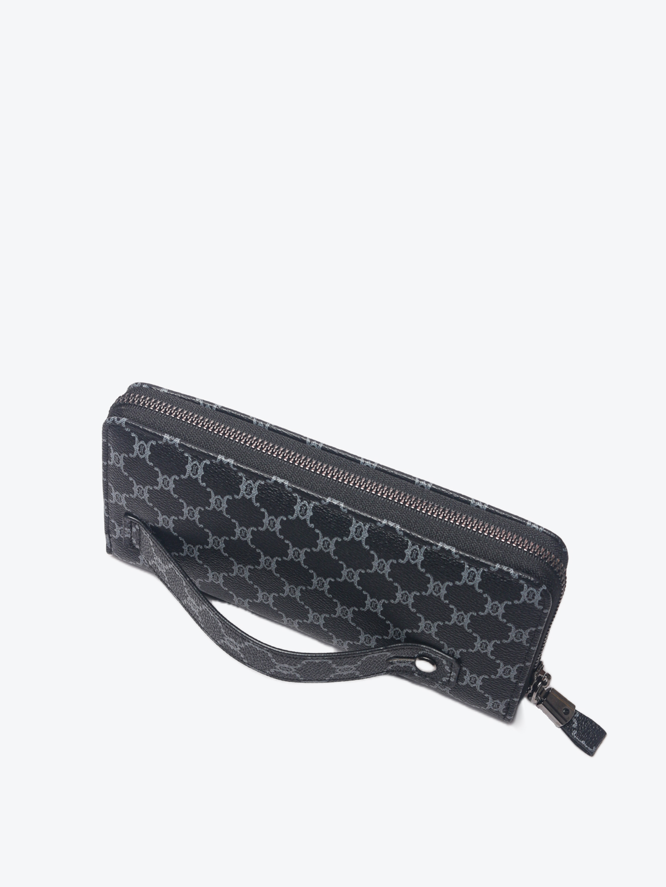 Premium Mens Long Zipper Wallet with Geometric Design & Large Capacity