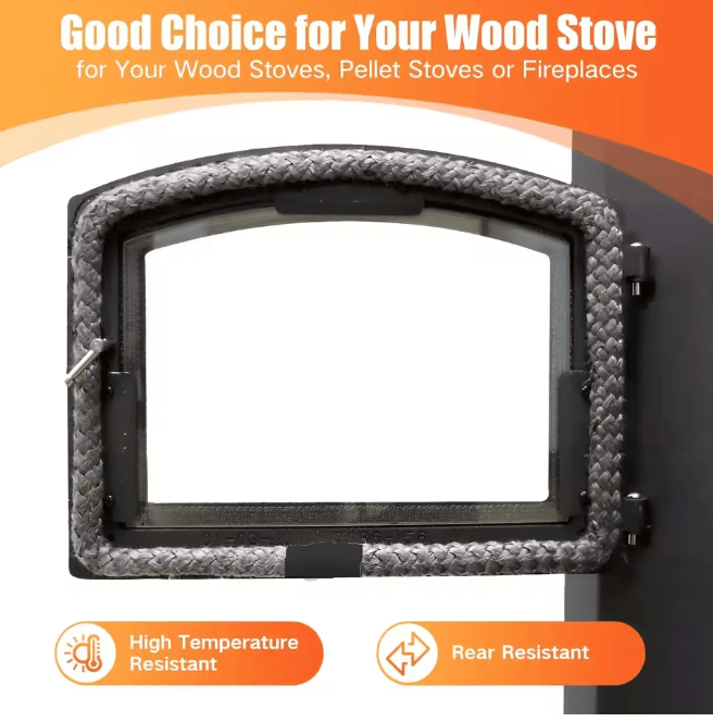 Fireproof Fiberglass Wood Stove Gasket Rope Fireplace Door Seal