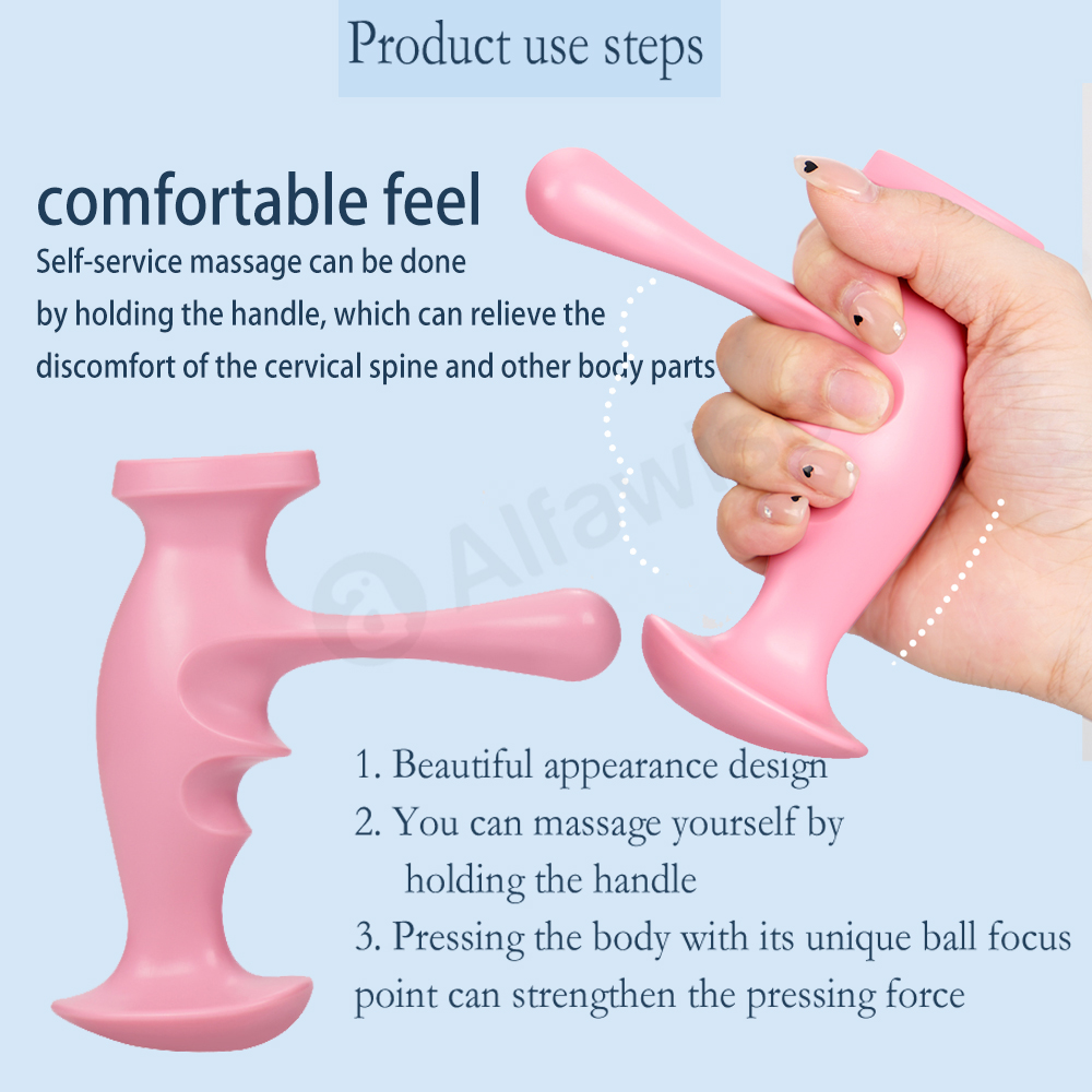 Trigger Point Handheld Massager, Reflexology Stick, T-shaped Point Thumb Finger Press, Best Back Massager Roller Tool