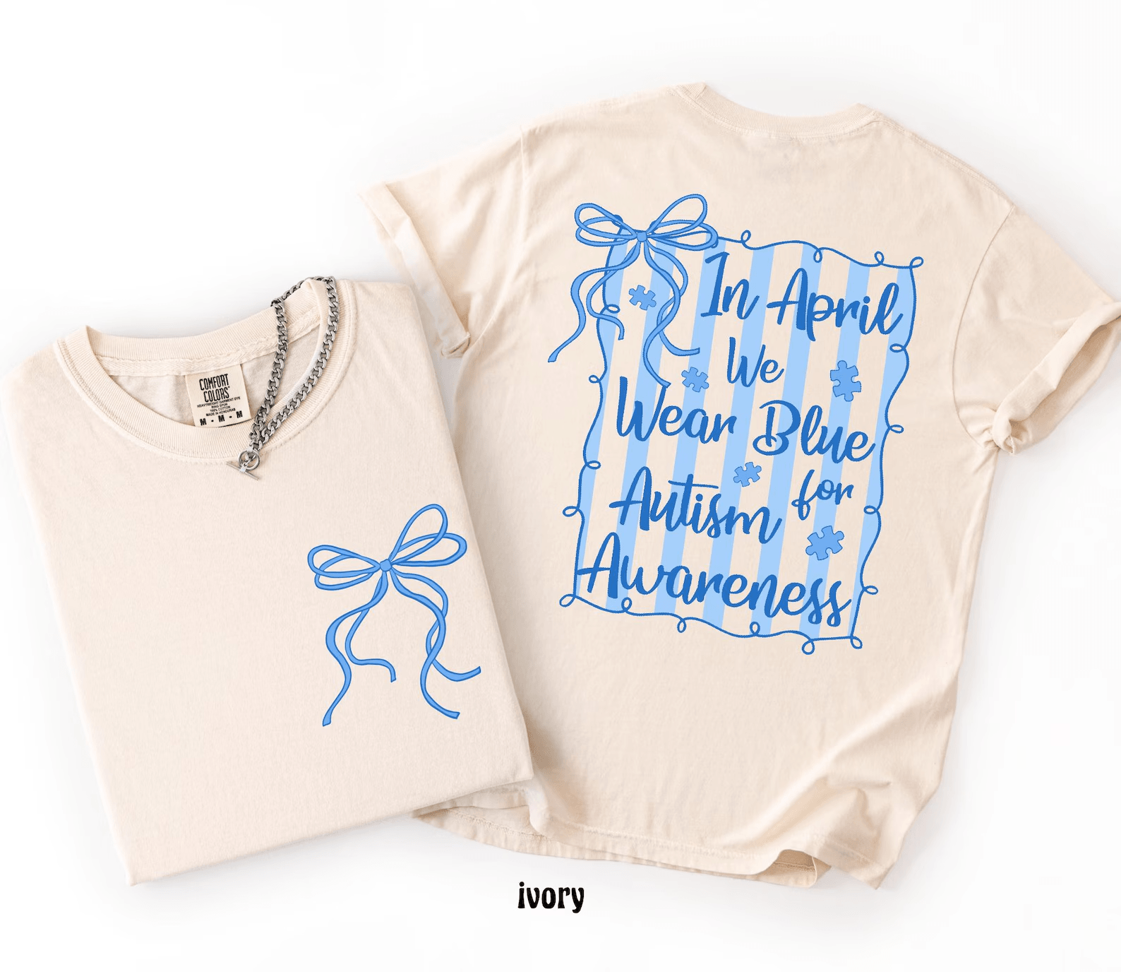 In April We Wear Blue Autism Awareness Shirt – Comfort Colors SPED Teacher Tee Gift